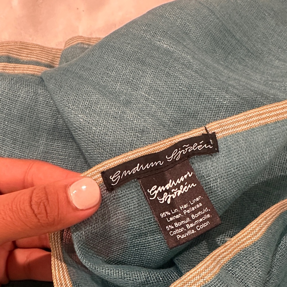 Blue Linen Women's Scarf